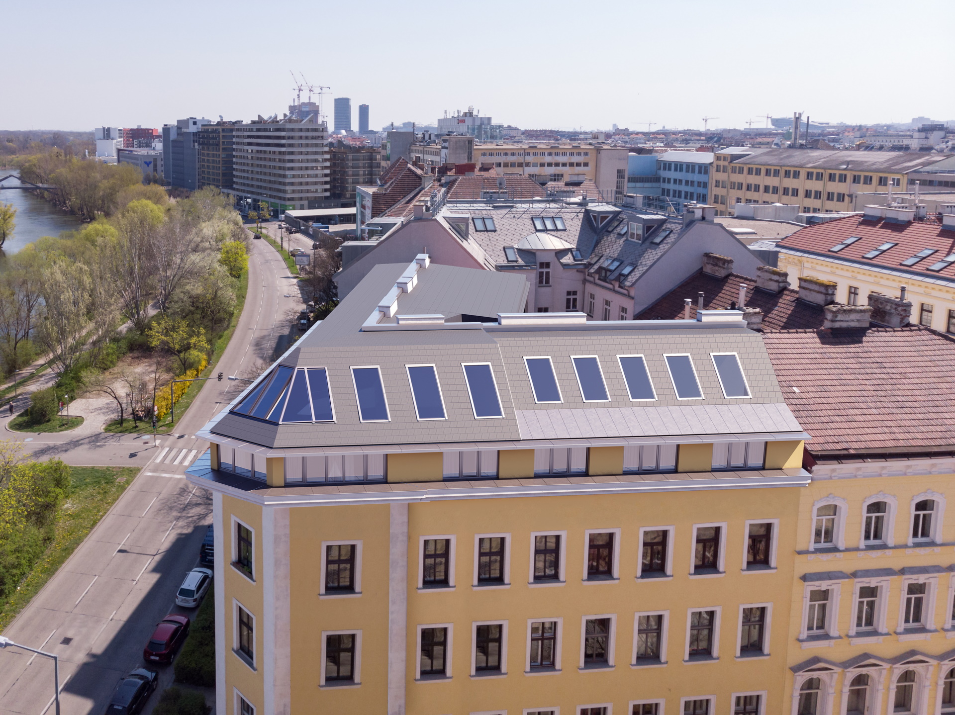 Neubau Dachgeschoß, 5 freifinanzierte Eigentumswohnungen, Fertigstellung 2020